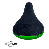 Sillín de bicicleta TONYBIKESGDL ergonómico en color negro con detalles en verde neón y textura antideslizante
