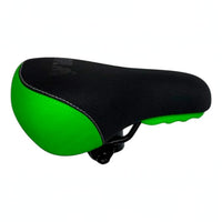 Sillín de bicicleta TONYBIKESGDL ergonómico en color negro y verde neón con textura antideslizante y costuras reforzadas