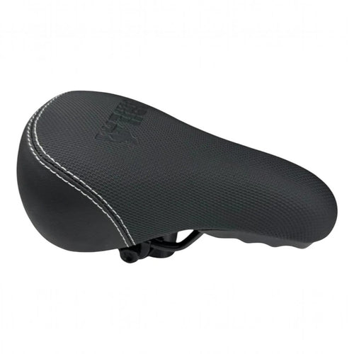 Sillín ergonómico TONYBIKESGDL negro con textura antideslizante y costuras blancas reforzadas para bicicleta