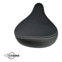 Sillín ergonómico TONYBIKESGDL negro con textura antideslizante y costuras blancas reforzadas para ciclismo