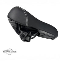 Sillín ergonómico negro TONYBIKESGDL con textura antideslizante y costuras blancas reforzadas para bicicleta