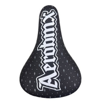 Sillín de bicicleta BMX TONYBIKESGDL Aerobmx negro con patrón de diamantes y logotipo blanco en la parte superior