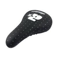 Sillín TONYBIKESGDL Aerobmx negro mate con patrón de puntos blancos y logo para bicicleta BMX de alta resistencia