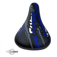 Sillín deportivo TONYBIKESGDL Top Rank Flyer negro con gráficos dinámicos en azul y gris para bicicleta