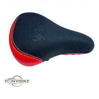 Sillín deportivo TONYBIKESGDL negro y rojo con textura antideslizante y costuras blancas para bicicleta de montaña