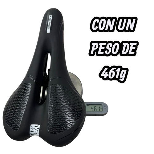 Sillín ergonómico negro TONYBIKESGDL para bicicleta de montaña con canal central y superficie antideslizante de 461g
