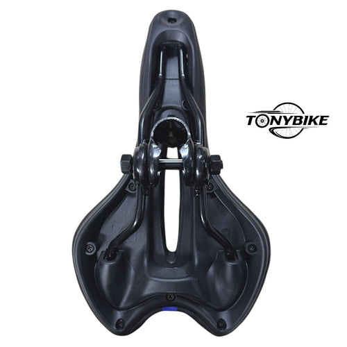 Sillín ergonómico TONYBIKESGDL negro con canal central de ventilación y acolchado de gel para mayor comodidad en bicicleta.