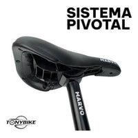 Sillín Marvo TONYBIKESGDL negro con sistema pivotal y poste integrado para bicicleta BMX