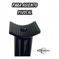 Tija de sillín pivotal TONYBIKESGDL de metal negro brillante con diseño estriado para ajuste seguro de bicicleta