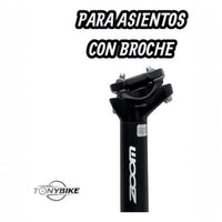 Tija de sillín Zoom negra de aluminio para bicicleta TONYBIKESGDL con sistema de ajuste de broche integrado