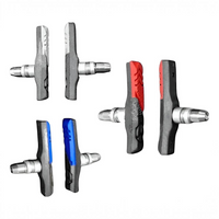 Set de zapatas para frenos V-Brake TONYBIKESGDL con pastillas de goma en colores rojo y azul para bicicleta