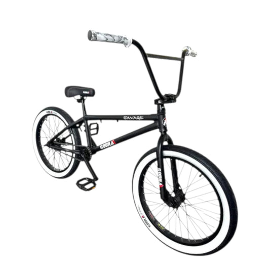 Bicicleta Gorila Bmx Savage Rodado 20 Negro/Blanco, Centro Mid Trucos